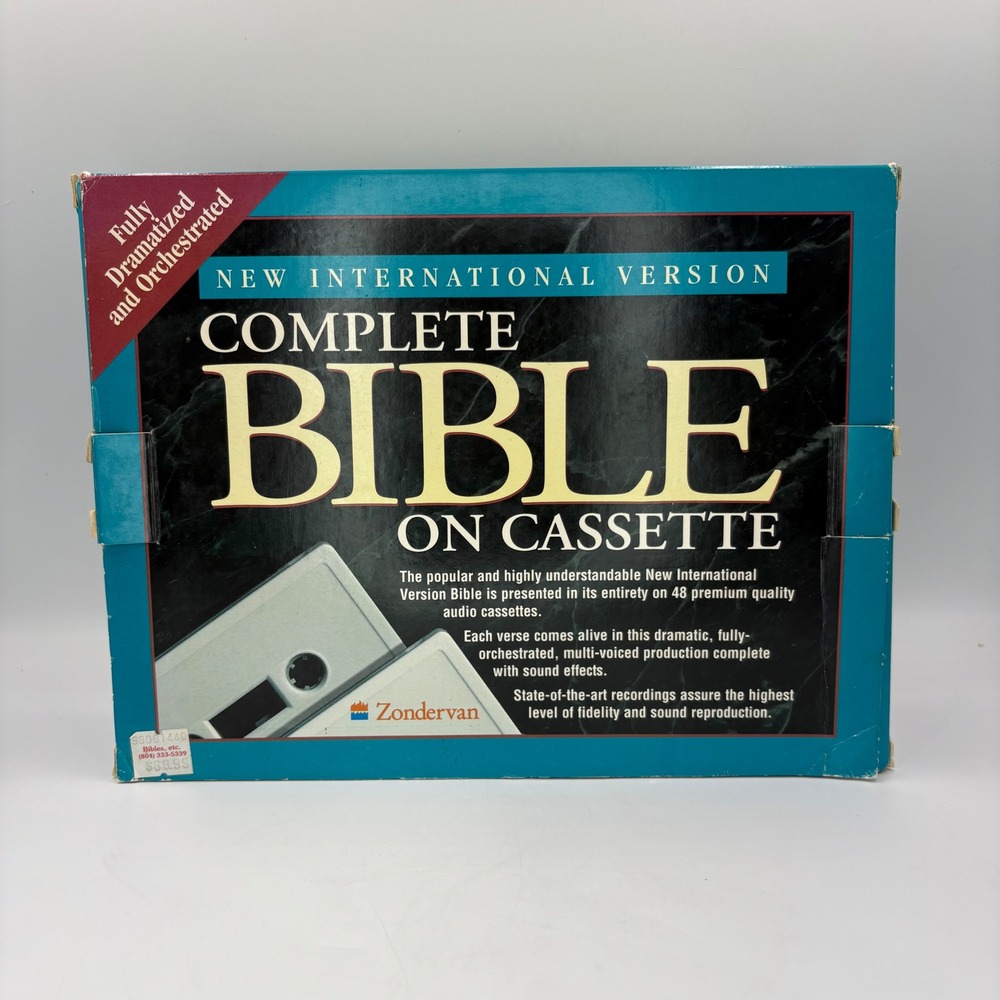 Zondervan NIV Complete Bible on Cassette Blue Good 48 Tape Set Box